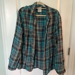 Mossimo Supply Co. Blue and Gray Plaid Shirt
